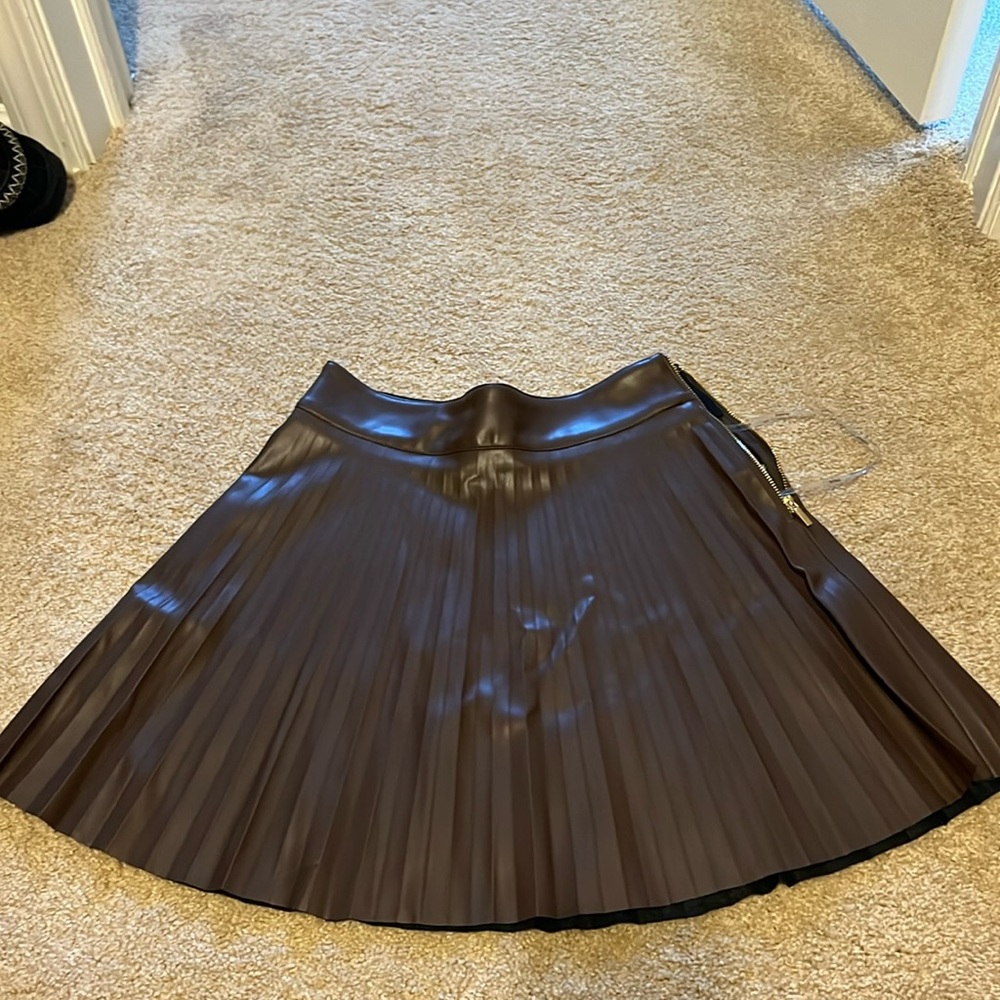 Bebe Vegan Leather Pleated Skirt - NEW